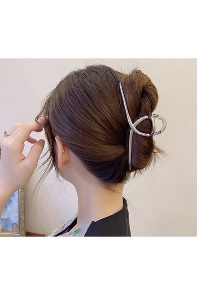 cityvision Agrafă de păr din metal de culoare argintie de 11 cm – puternică și elegantă