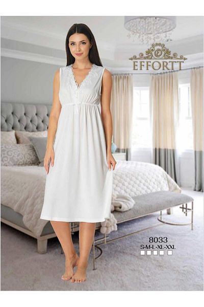 EM&FA TEKSTİL Maternity Lace Detailed Nightgown