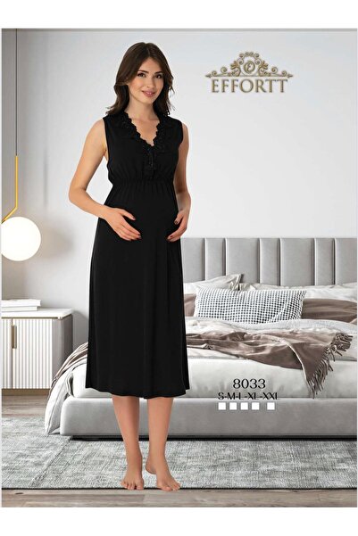 EM&FA TEKSTİL ثوب نوم للحوامل مع تفاصيل من الدانتيل