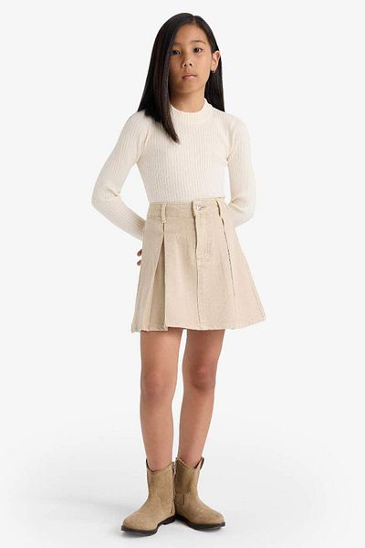 DeFacto New Season Girl's Pleated Gabardine Skirt