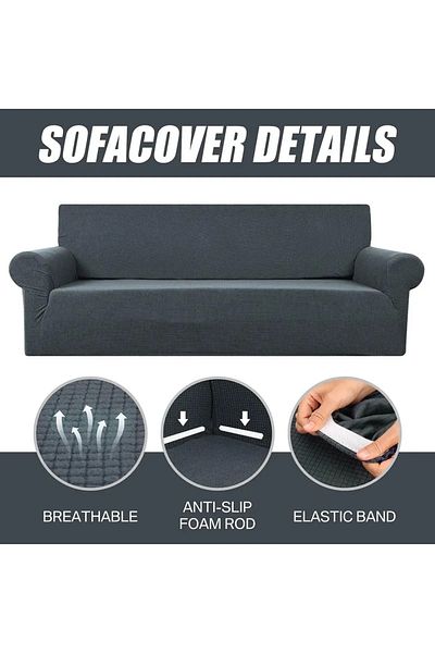 Arzuyum Lycra Fabric Seat Cover Case 3 Seater Sofa Cover Sofa Bed Cover with Flexible Elastic