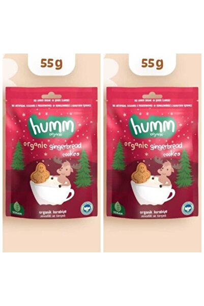 Humm Organik Vegan Zencefilli ve Tarçınlı Kurabiye - 55g*2 adet