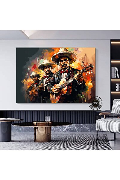 idora Živopisna slika meksičkog muzičara | Mariachi narodna umetnost | Šareni...
