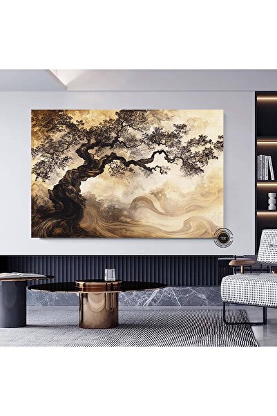 idora Vintage Yaşam Ağacı Kanvas; Soyut Ağaç