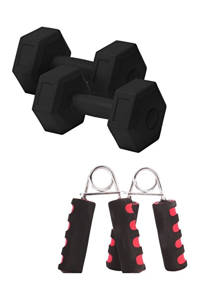 Elya Pilates 5 Kg x 2 Adet Dambıl Seti + 2 Adet Sünger Tutamaçlı El Yayı | Ev...