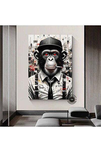 idora Graffiti Maymun Kanvas Tablosu; Pop Art Baskı