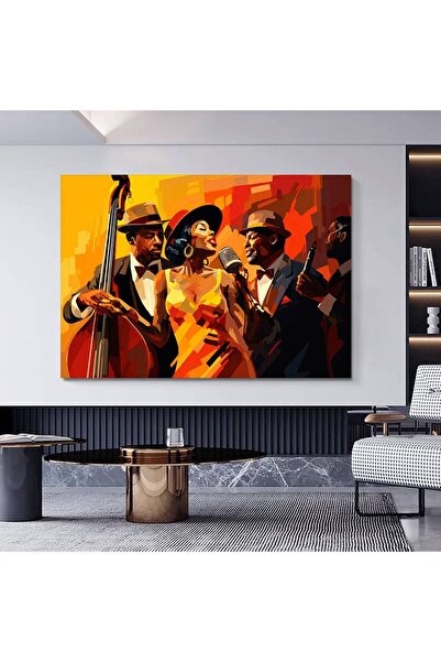 idora Retro afroamerički muzičari na platnu; Jazz print na platnu