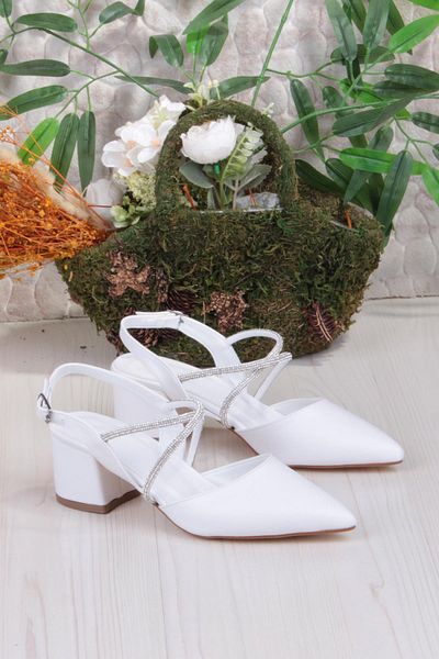 fort 110-411 Cross Stone Open Back Classic Heeled Women's Shoes