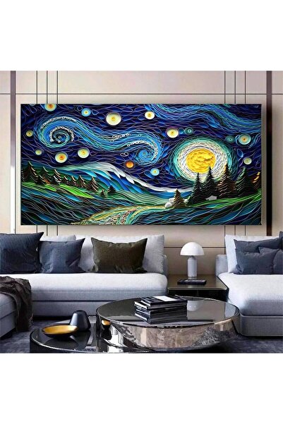 idora Van Gogh'ın Yıldızlı Gece Duvar Baskısı | Vincent Van Gogh Goblen | Man...