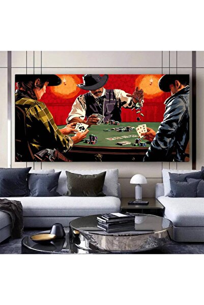 idora Poker igra među kaubojima - Spremno za kačenje moderna apstraktna zidna...