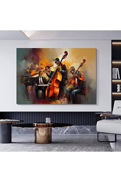 idora Slika na platnu s džez pijanistom, muzičke slike, platno s uljanim boja...