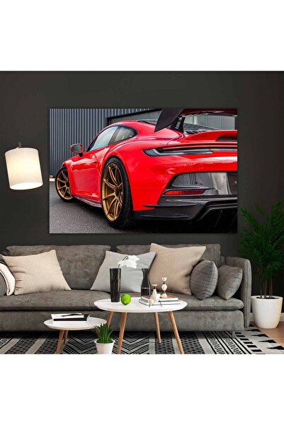idora Crvena Porsche garaža zidna umetnost; Porsche 911 štampa na platnu; Dek...