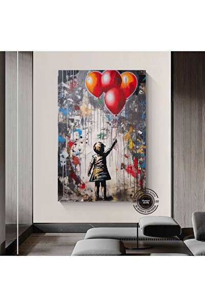 idora Djevojka sa balonom Pop Art print na platnu; Banksy umetnost; Grafiti d...