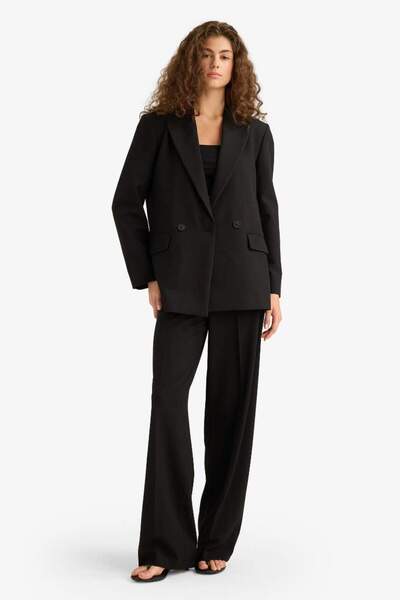 DeFacto Straight Fit Fleto Cepli Normal Bel Standart Boy Pantolon F6214AX25AU