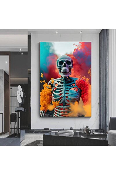 idora Skeletna slika na platnu; Nadrealna slika na platnu; Moderna dekoracija...