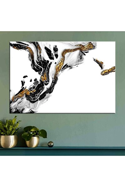 idora Crno-zlatni mermerni moderni poster, moderno platno sa detaljima od alk...