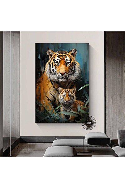 idora Slika na platnu Tigar i mladunče | Portret divljih životinja