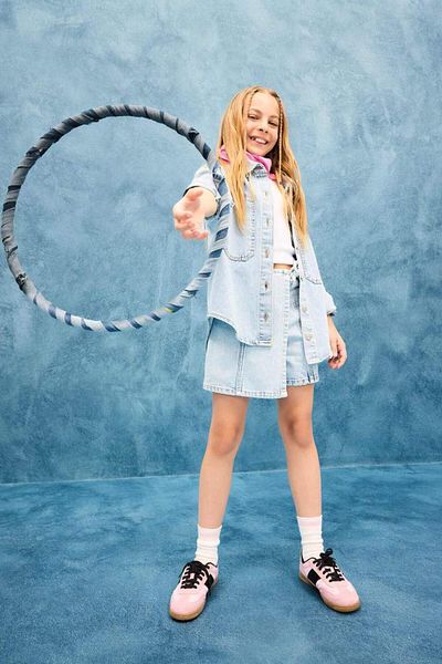 DeFacto New Season Girl's Cotton Jean Shorts Skirt