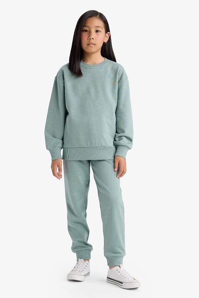 DeFacto New Season Girl's Relax Fit Crew Neck Basic Plain School Sweatshirt
