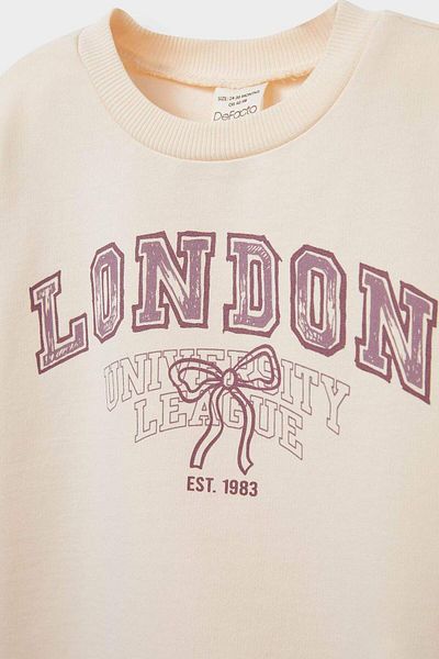 DeFacto Baby Girl Crew Neck Printed Sweatshirt E8919A525Au