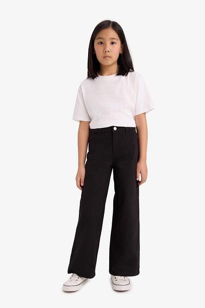 DeFacto New Season Girls Wide Leg Wide Leg Cotton School Trousers