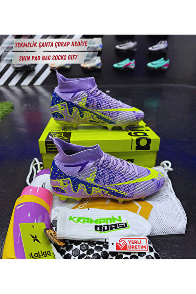 Krampon odası Air Level 600 Profesyonel Futbol Ayakkabı Seti+Tekmelik+Çanta+Çorap