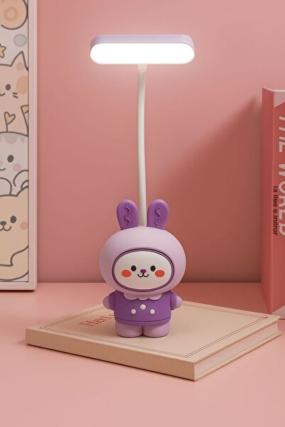 Coverzone Sevimli Figürlü Kalemtıraş Özellikli Şarjlı Masa Ve Gece Lambası De...