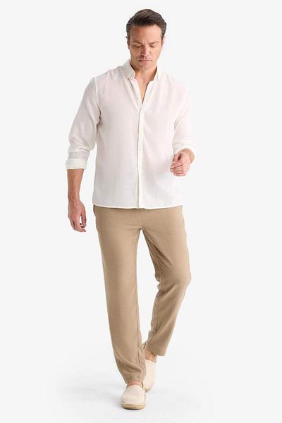 DeFacto New Season Relax Fit Short Leg Linen Look Trousers
