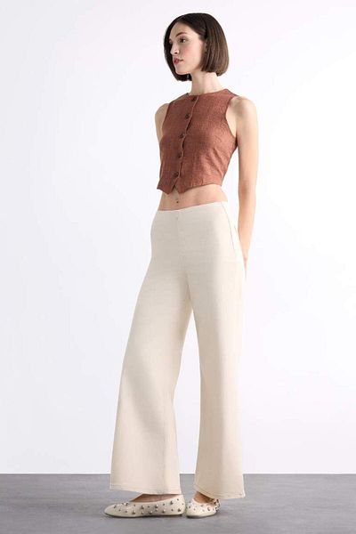 DeFacto New Season Wide Leg Basic Straight Trousers