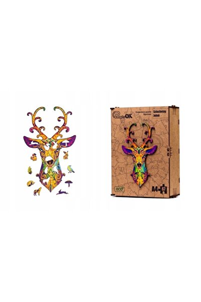 ECO Wooden Puzzle , Model Deer, 67 Pieces, 6+ Years