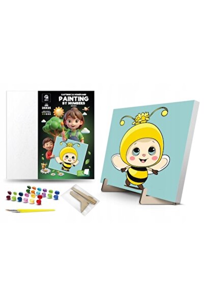 qbee Kit de pictură după numere Qbee, Albină, 25x25 cm