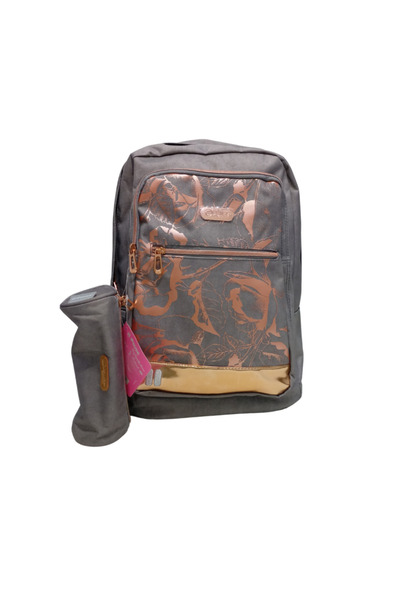 Pause حقيبة ظهر ذهبية عتيقة مقاس 17.5 بوصة