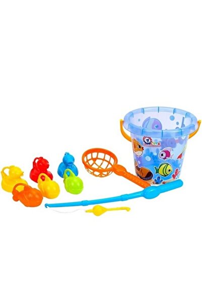 Bambino Bucket Set with Fishing Rod and Accessories, Multicolored, 9 pcs