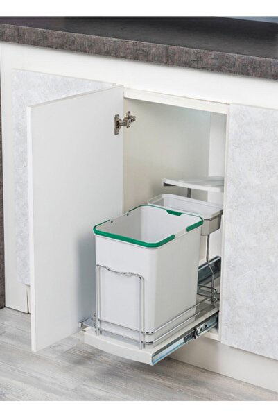 AboutThePerfect Teleskopik Raylı Plastik Gövde Çöp Kovası 16+1 Lt, Pratik ve ...