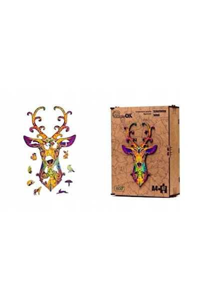 ECO Wooden Puzzle , Model Deer, 67 Pieces, 6+ Years