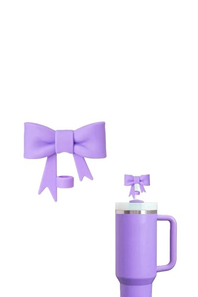 Stanle A Piece of Bow Ribbon Model Straw Cover Silicone Thermos Compatible