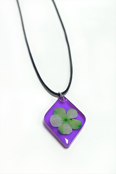 Angel Of Life Snowball Flower Baklava Sliced ​​Epoxy Necklace