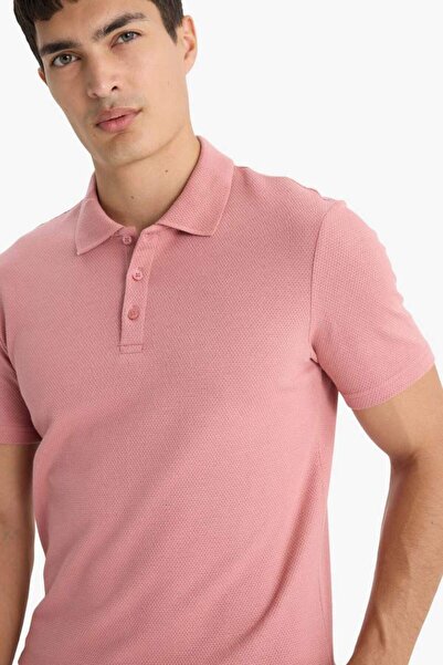 DeFacto Slim Fit Dar Kesim Polo Yaka Kısa Kollu Pamuklu Modal Karışımlı Basic Düz Tişört M6609AZ25SP