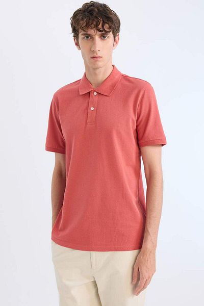 DeFacto New Season 100% Cotton Regular Fit Polo Neck Short Sleeve Basic Plain Pique Fabric T-Shirt
