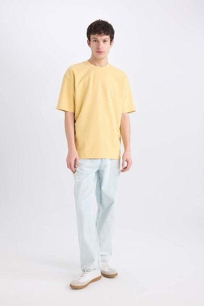 DeFacto New Season Oversize Wide Fit No-Iron Crew Neck Short Sleeve Basic Plain