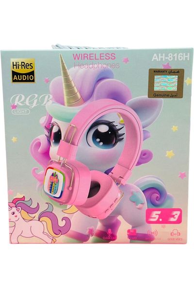 Toybox Wireless Bluetooth Headphones Unicorn Style, Deep Bass & Comfortable Fit (AH816H) - Random Color