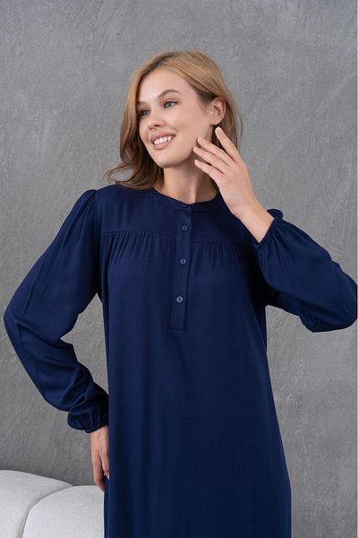 MAMAYAGA Women's Suitable for Hijab Long Sleeve Waist Lace-Up Maxi Size Comfortable Plus Size Stylish Cotton Dress