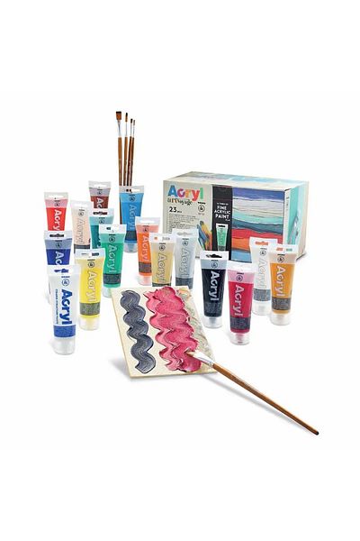 Morocolor Set de acrilice Primo, 75 ml, diverse culori, 14culori, 1 pasta