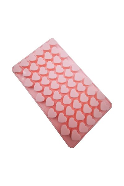 Generic Heart-Shaped Silicone Mold Tray – Soft Pink, 40 Cavities