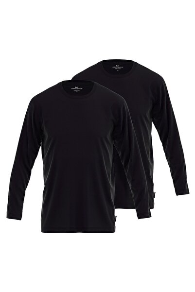 Götzburg Herren Langarmshirt, 2er Pack - Baumwolle, Longsleeve, einfarbig