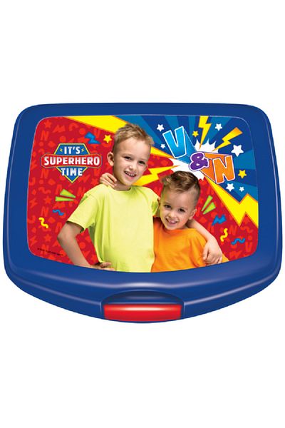 rexa Vlad and Niki High-Quality Durable Clasp Rectangular Lunch Box for Kids – Blue