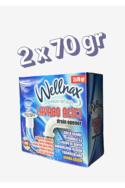 Wellnax breeze refresh GÜÇLÜ GRANÜL FORMÜLLÜ LAVABO AÇICI | DRAIN OPENER 2x70 GR