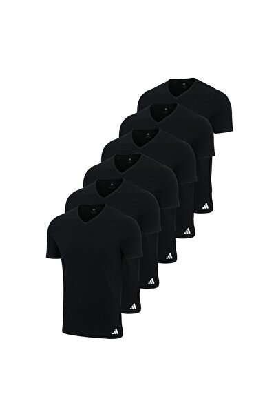 adidas Herren T-Shirt, 6er Pack - V-Neck Shirt, Active Core Cotton, einfarbig