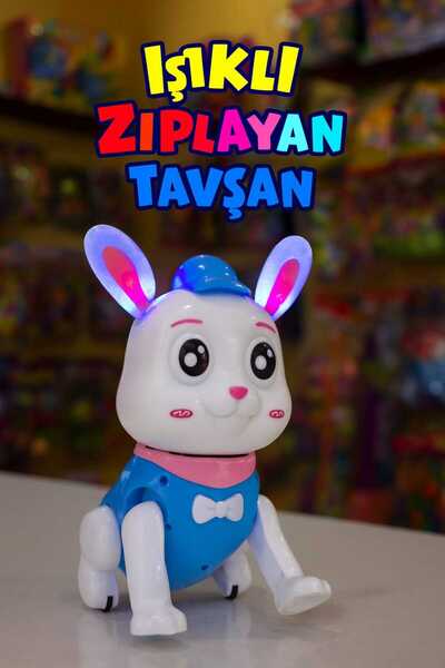 Duman Işıklı Zıplayan Tavşan | Emeklemeye Yardımcı Müzikli LED’li Oyuncak | S...
