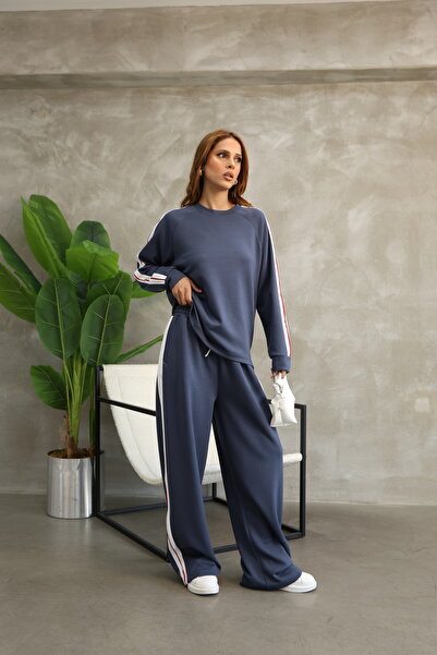 sportiness Σετ αθλητική φόρμα Modal Fabric με λεπτομέρεια Piping Stripe